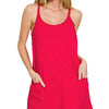 Zenana Cami Mini Dress with Built-in Romper Liner - RUBY