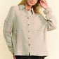 Davi & Dani Crochet Sleeve Crinkled Texture Shirt - Farnelli