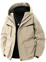 Men's Full Size Zip Up Long Sleeve Hooded Jacket Plus Size - Farnelli