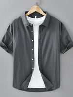 Men's Plus Size Button Up Short Sleeve Shirt - Farnelli