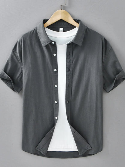 Men's Plus Size Button Up Short Sleeve Shirt - Farnelli