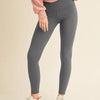 Yelete Full Size Fleece Lined High Waisted Leggings - Gray