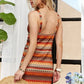 ADORA Contrast Striped V-Neck Mini Dress - Farnelli