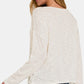 Zenana V-Neck Dropped Shoulder Long Sleeve T-Shirt - Farnelli