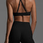 Ruched Sports Bra and High-Waisted Shorts Active Set - Farnelli