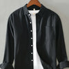 Men's Plus Size Button Up Long Sleeve Shirt - Black