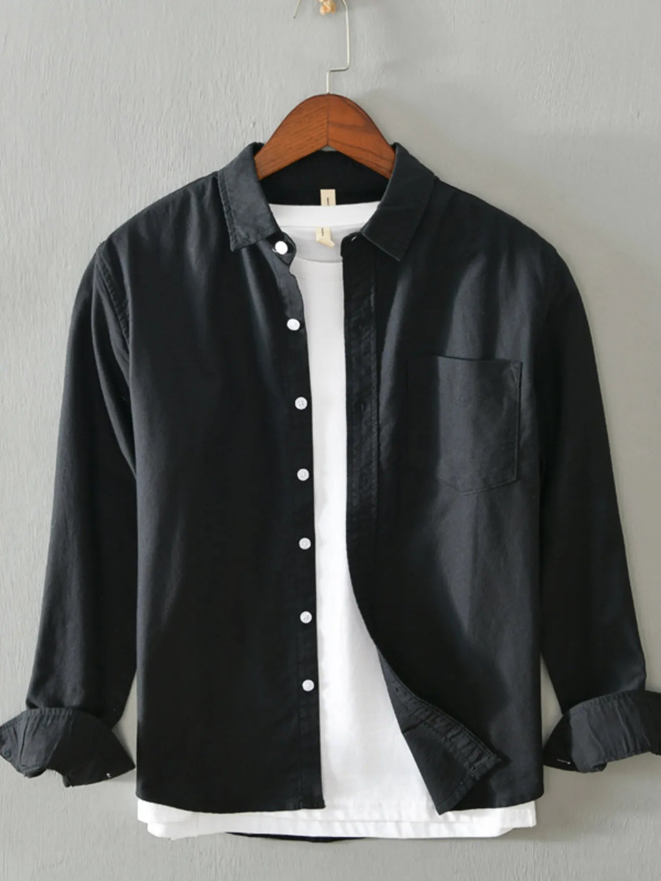 Men's Plus Size Button Up Long Sleeve Shirt - Farnelli