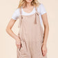 BOMBOM Knot Straps Wide Leg Ribbed Overalls with Pockets - Farnelli