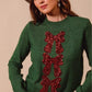 SO ME Sequins Bow Ribbon Embellished Christmas Sweater - Farnelli