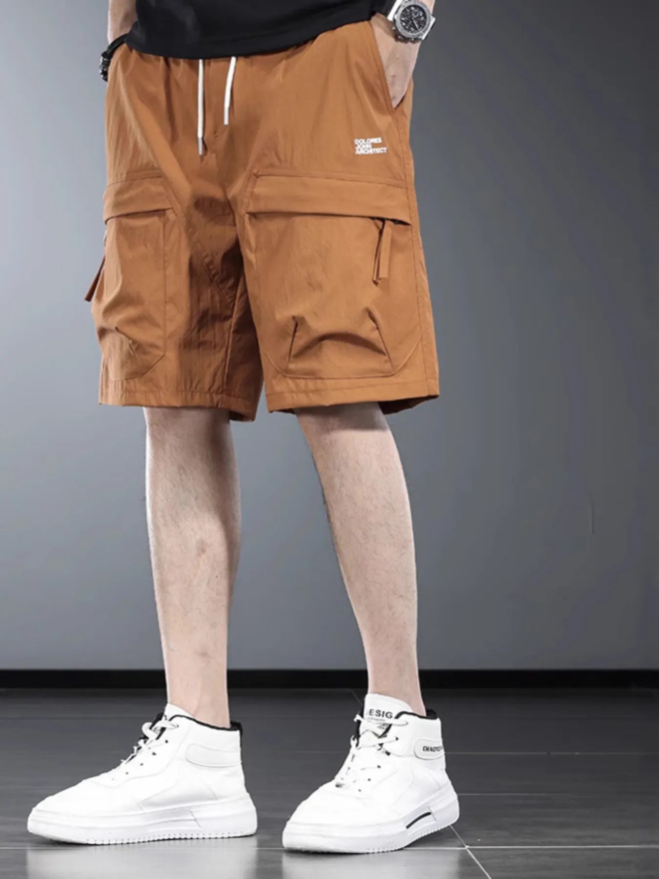 Men's Plus Size Drawstring Cargo Shorts - Farnelli