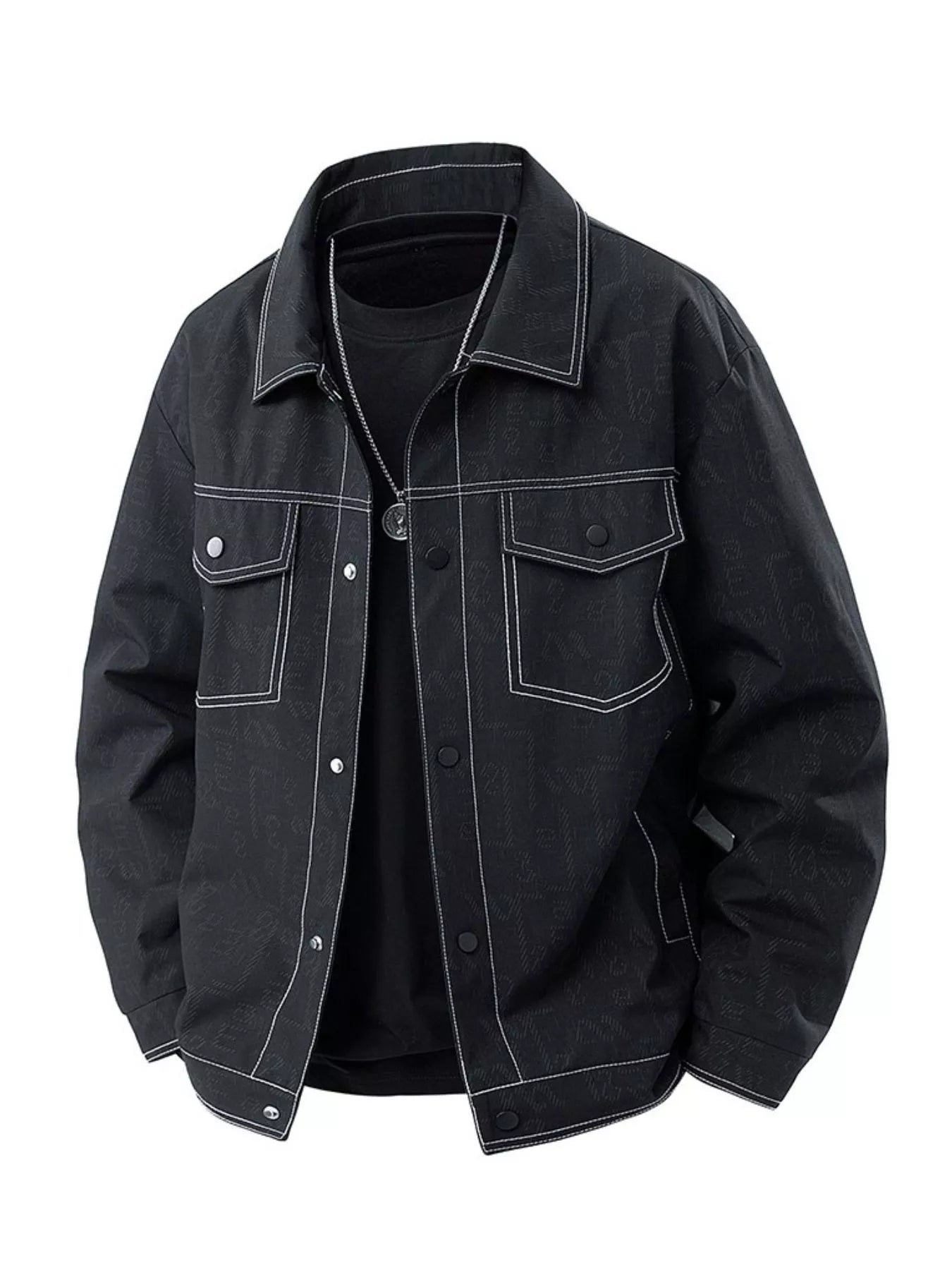 Men's Plus Size Snap Down Casual Denim Jacket - Farnelli