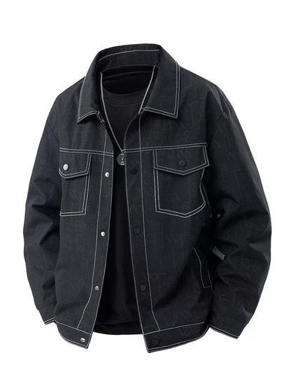 Men's Plus Size Snap Down Casual Denim Jacket - Farnelli