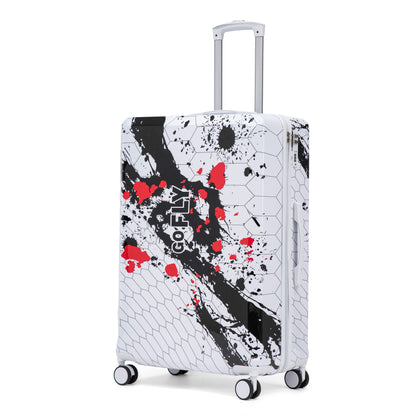 HouseOfZazla 28-inch gray polycarbonate spinner luggage with combination lock