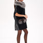Black Saga®Furs silver fox wool cashmere poncho vest by Alaska® Outerwear Company