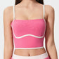 Millennia Contrast Trim Square Neck Active Cami with Detachable Chest Pads - Farnelli