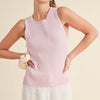 Aemi + Co Ribbed Round Neck Knit Tank - Blush Pink