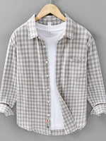 Men's Plus Size Plaid Button Up Long Sleeve Shirt - Farnelli