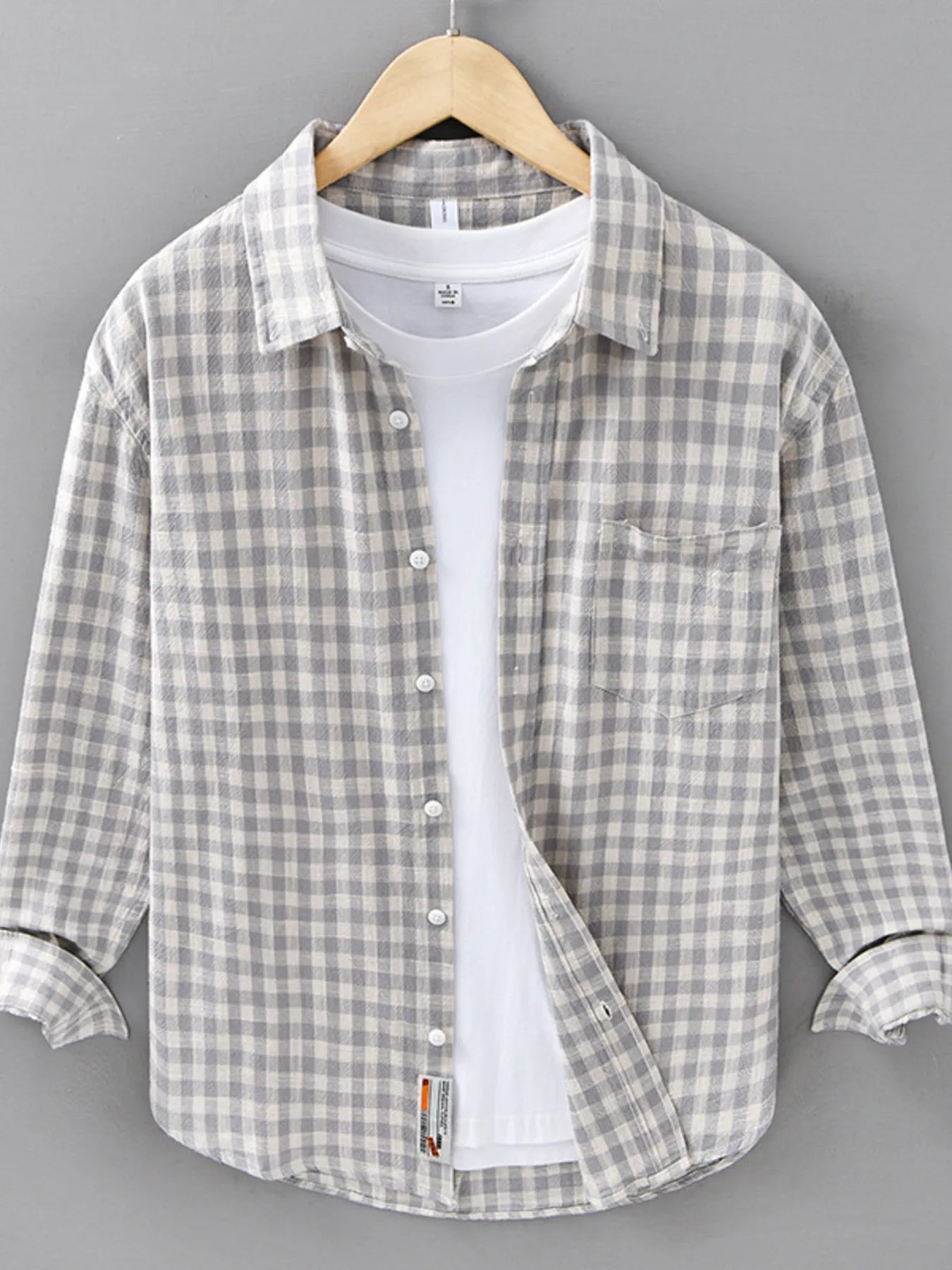 Men's Plus Size Plaid Button Up Long Sleeve Shirt - Farnelli