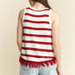 Jade By Jane Full Size American Flag Fringe Tank Top Plus Size - Farnelli