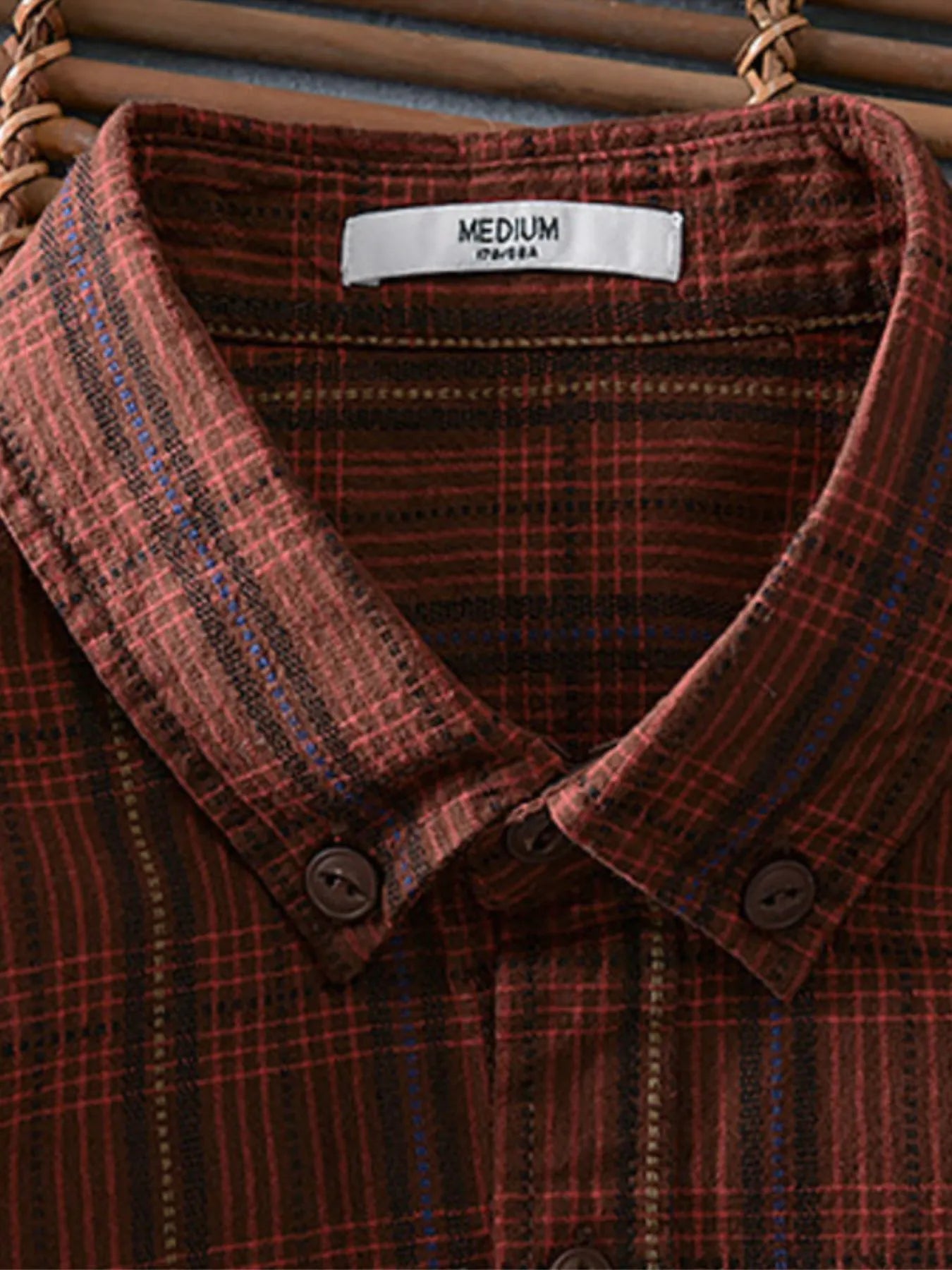 Men's Plus Size Button Up Long Sleeve Plaid Shirt - Farnelli