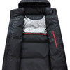 Men's Full Size Contrast Hooded Zip Up Down Jacket Plus Size - Black