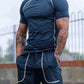 Men's Full Size Round Neck Short Sleeve T-Shirt and Shorts Set Plus Size - Farnelli