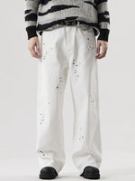 Men's Splatter-Paint Wide-Leg Jeans - Farnelli
