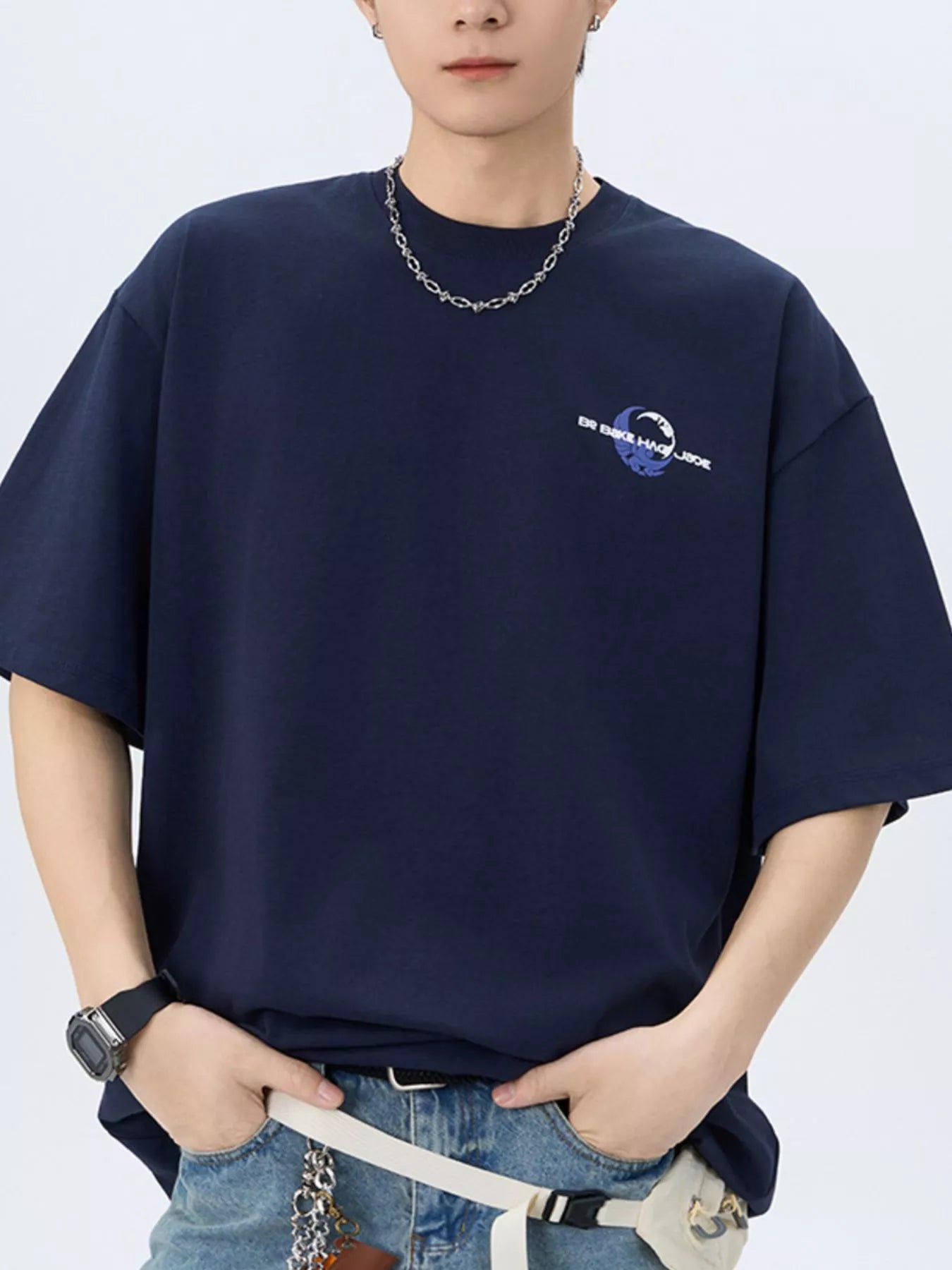 Men's Plus Size Round Neck Short Sleeve T-Shirt - Farnelli