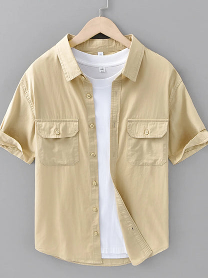 Men's Plus Size Button Up Short Sleeve Shirt - Farnelli