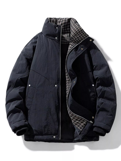 Men's Plus Size Plaid Lined Zip Up Jacket - Farnelli