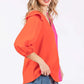 GeeGee Full Size Ruffle Trim Contrast Blouse - Farnelli
