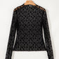 Adalynn Sheer Floral Lace Long Sleeve Top - Farnelli