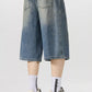 Men's Vintage Wash Wide-Leg Capris Jeans - Farnelli