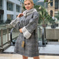 Genuine Scandinavian Mink Fur Rabbit Fur Lined Collar Virgin Wool Coat