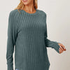 Basic Bae Full Size Ribbed Thumbhole Sleeve T-Shirt - Turquoise