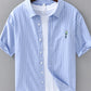 Men's Plus Size Striped Button Up Long Sleeve Shirt - Farnelli