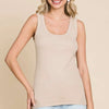 Culture Code Full Size Ribbed Scoop Neck Tank - Bake Shell