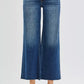RISEN Full Size Mid Rise Crop Wide Raw Cut Hem Jeans Plus Size - Farnelli