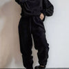 Quarter Zip Sweatshirt and Pants Set - Black