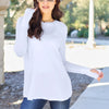Basic Bae Full Size Round Neck Long Sleeve T-Shirt - White
