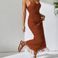 Openwork Scoop Neck Cover-Up Dress - Farnelli