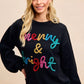 BiBi Tinsel Lettering Christmas Sweater - Farnelli