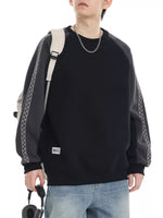 Men's Plus Size Contrast Raglan Sleeve Casual Sweatshirt - Farnelli