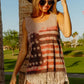 BiBi American Flag Print Knit Sleeveless Top - Farnelli