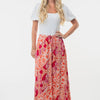 White Birch Full Size High Waisted Floral Woven Skirt - Orange