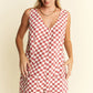 Jade By Jane Plus Size Back Tie Sleeveless Plaid Romper with Pockets - Farnelli