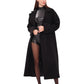 Leroy Classic Wraparound Wool Blend Overcoat in Black
