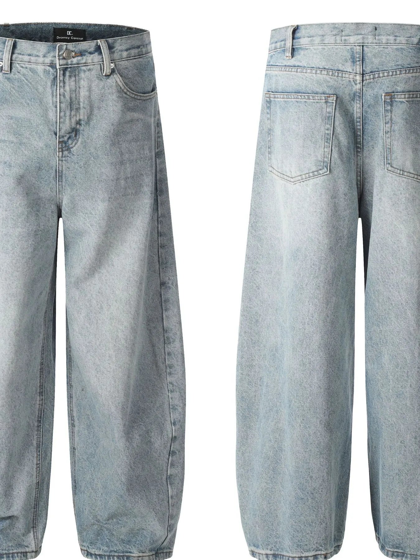Men's Washed Relaxed Fit Baggy Jeans - Farnelli