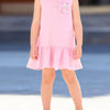 Children's Ruffled Hem Sleeveless Polo Dress - Blush Pink