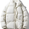 Men's Plus Size Zip Up Sherpa Lined Puffer Jacket - Ivory
